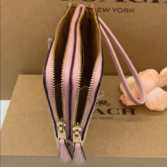 COACH Double Zip Wallet Im Gold/blossom - Picture 6 of 16